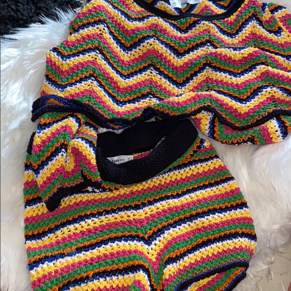 multicolor crochet set shorts and top - Picture 7 of 9